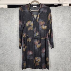 Hartford Alternative Classics Black Dandelion Print Long Sleeve Dress Sz 0 US‎ 2